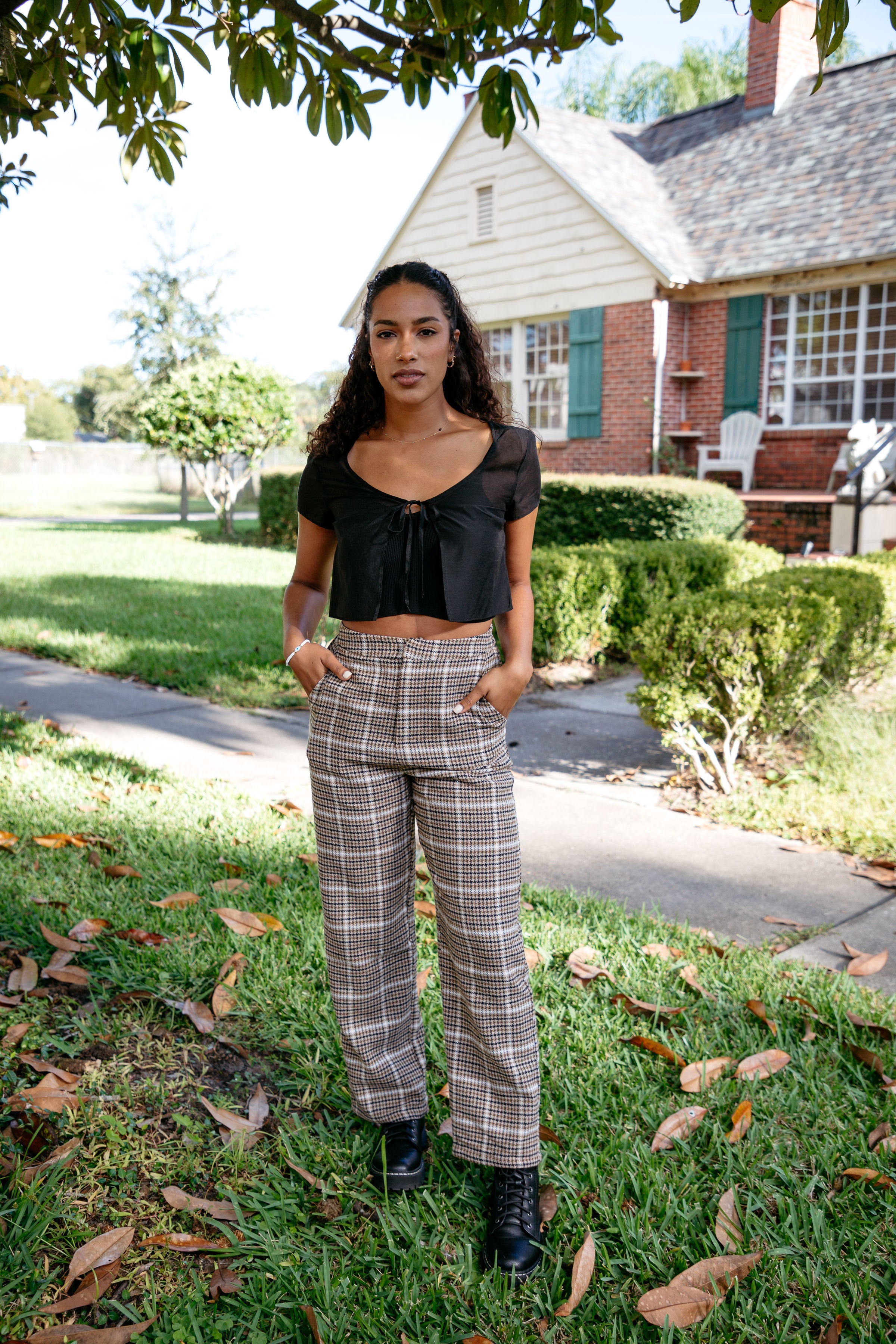 Plaid pants store sale