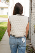 Staci Floral Tie Front Vest Taupe